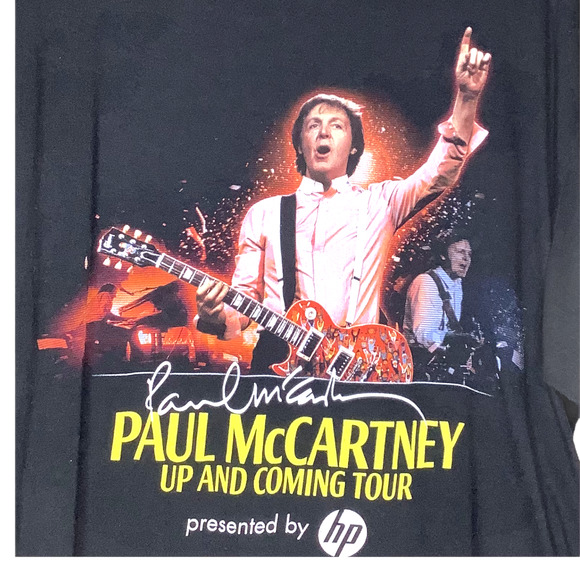 Paul McCartney Shirt XL Up and Coming Tour Presented by HP Black Concert Band T - Picture 1 of 6